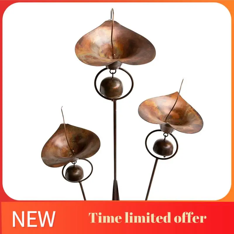 

ABRN-Garden Stake With Bells Calla Lily Outdoor Lillies Flower Decorations Garden And Yard Accessories Decorations