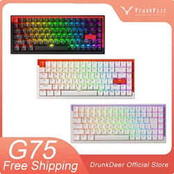 DrunkDeer G75 Rapid Trigger Mechanical Keyboard, TKL Gaming Keyboards, Magnetic Switch Keyboard, 75% Layout - 84 Keys, RGB