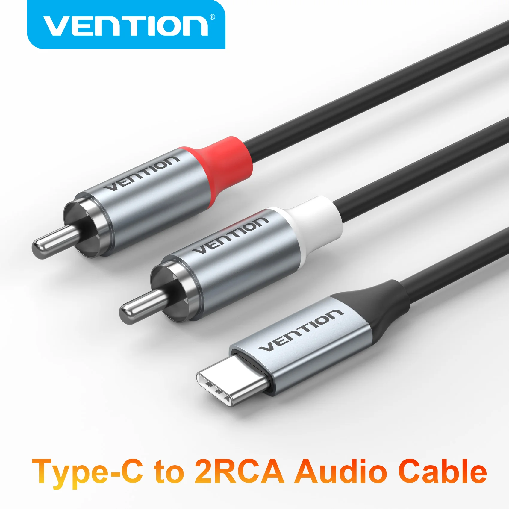 Vention USB-C auf RCA Audio-Kabel, USB-C auf 2RCA Stecker Y-Splitter Stereo-Kabel für iPhone 17 16 Samsung Pixel 7 Pro Audio-Adapter