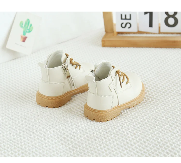 Neue Frühling/Herbst Baby Stiefel Leder Britischen Stil Jungen Mode Stiefel Gummi Sohle Zip Seite Kleinkind Mädchen Stiefeletten 15-25 – Detail 9