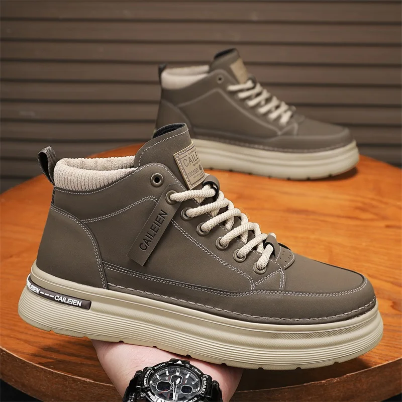 

Мужские джинсовые ботинки, универсальные высокие повседневные спортивные туфли, кроссовки, уличная мода, износостойкие кроссовки, мотоциклетные ботинки