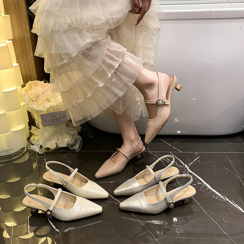 

Новинка 2025, модные женские туфли-лодочки на каблуке с пряжкой и ремешком, женская обувь на мелком каблуке, элегантные женские туфли на низком каблуке Женская Обувь