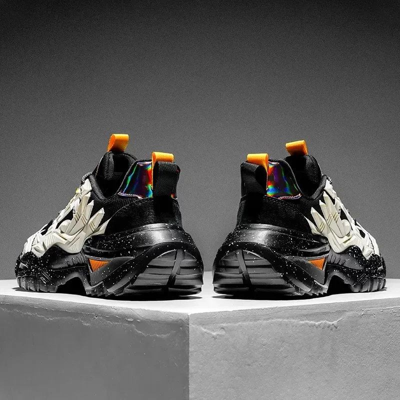 

Мужские кроссовки с вращающейся пряжкой, женские модные кроссовки на массивном каблуке, унисекс, беговая обувь на толстой подошве, уличная детская обувь без шнуровки