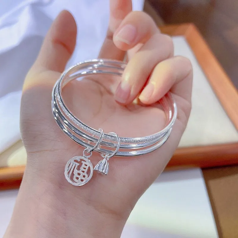 

Женский браслет, браслет из цельного серебра 9999, модный и универсальный