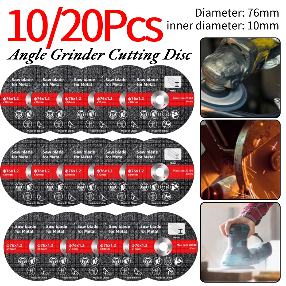 

10/20Pcs 76mm Metal Cutting Discs Sanding Grinding Cut Off Circle Wheels Saw Blades Discs for Electric Angle Grinder Accessories