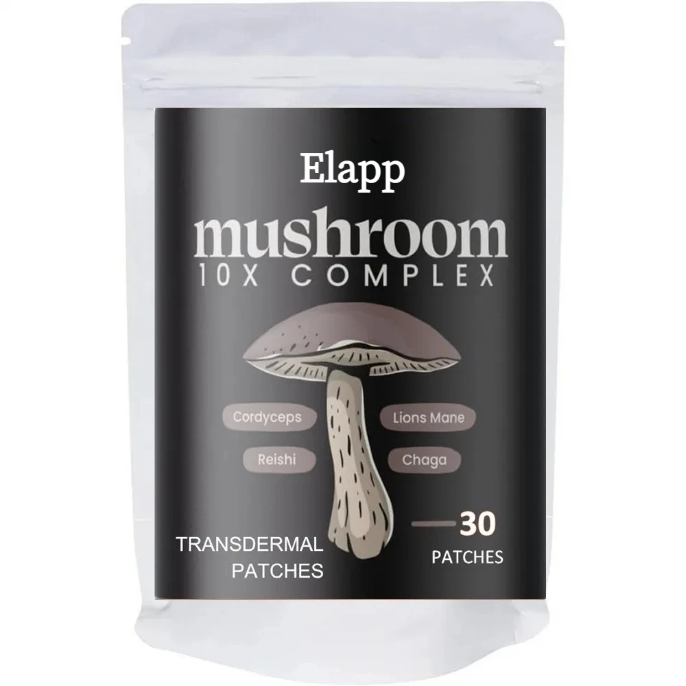 30 Patches 10x Mushroom Complex Transdermal Patches Lions Mane, Cordyceps, Turkey Tail for Immunity, Energy, Mood, Focus