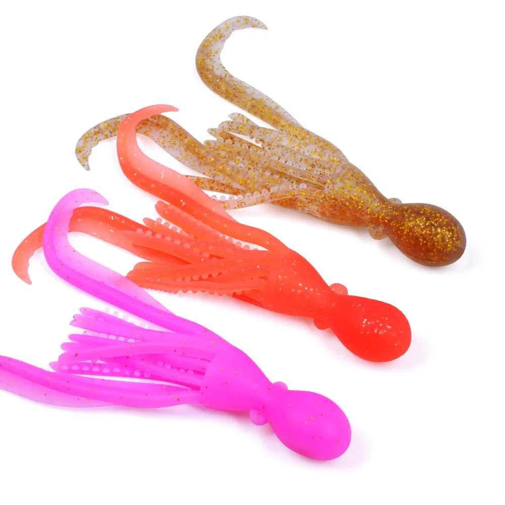 5 Stück Köder 10cm/4,8g Weichköder Tintenfisch-Kunstköder Perfekt zum Schleppangeln auf Lachs, Barsch & Forelle Angelzubehör – Detail 9