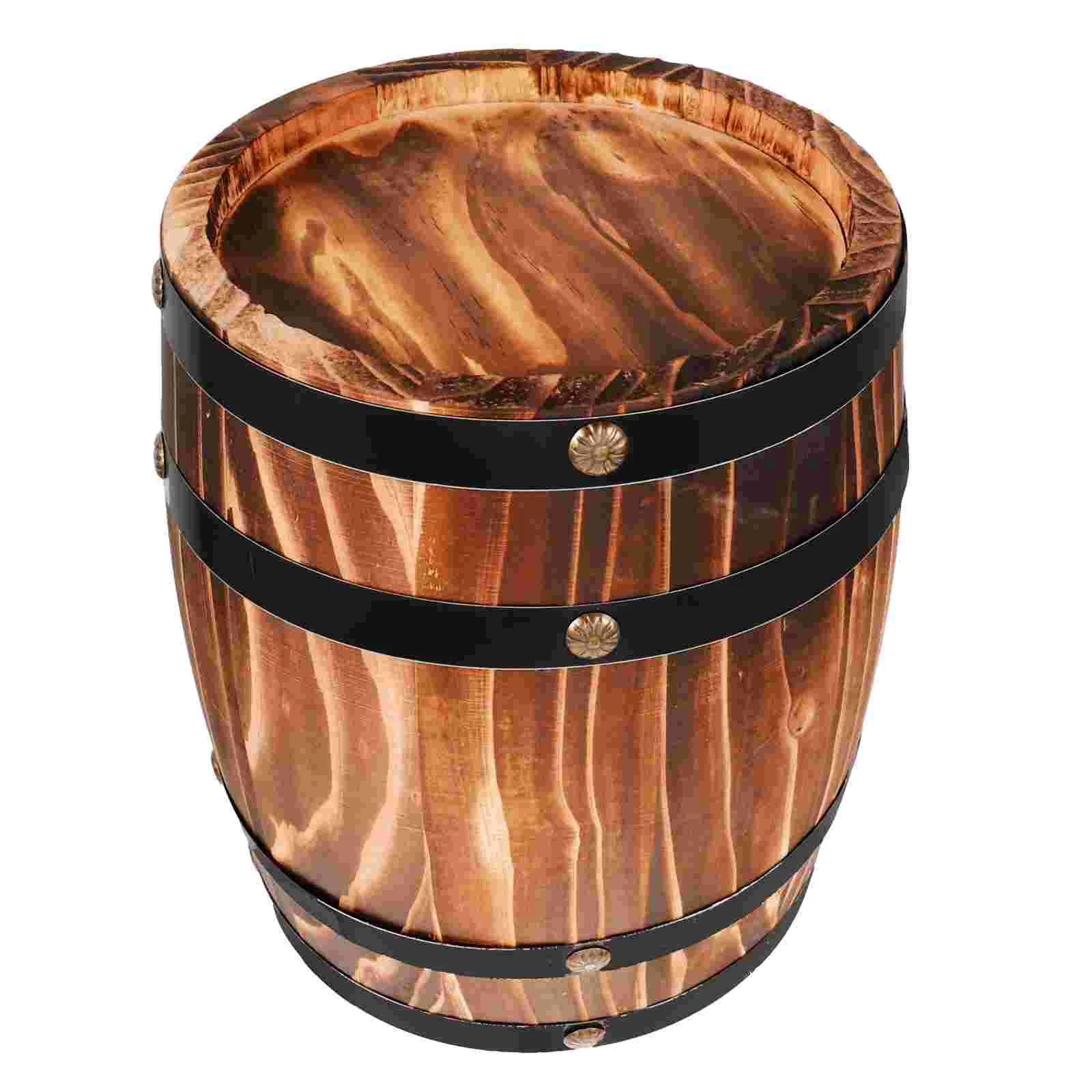 Flowerpot Barrel Decoration Whiskey Decanter Wooden Cocktail Dispenser Barrels for