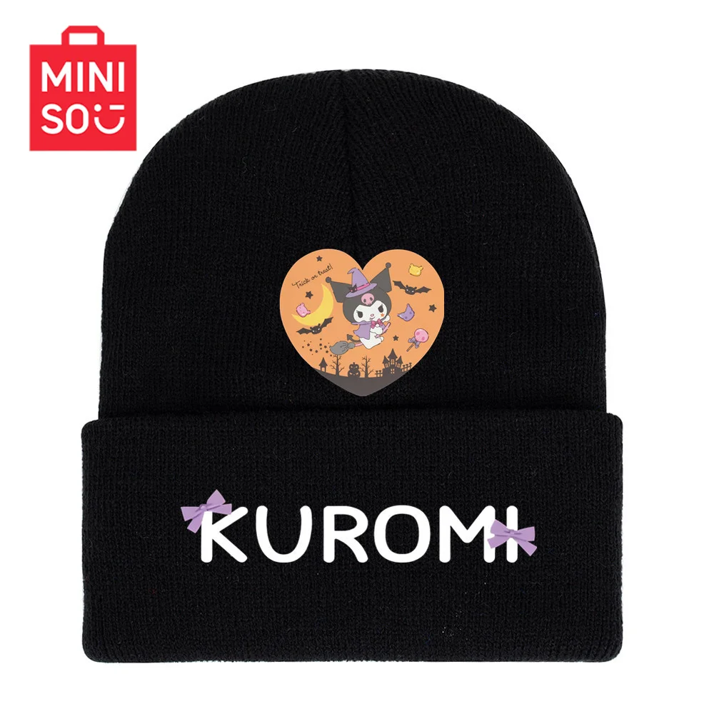 MINISO Хэллоуин НОВАЯ шапка Kulomi Kuromi аниме зимняя Вельветовая шапка осень зима подарки на день рождения для мужчин и женщин