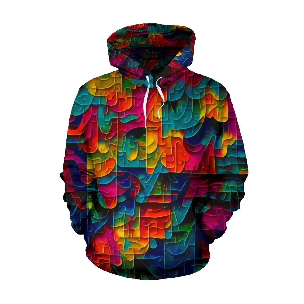 Men Hoodies Hippie 3D Print Y2k Colorful Casual Streetwear Oversize Long Sleeve High-quality Pullover Autumn Winter Hot-selling