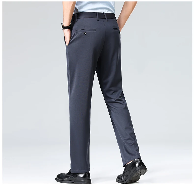 29-42 männer Sommer Dünne Mode Business Casual Anzug Hosen Lange Hosen männer Elastische Gerade Hülse Formale hosen Plus Größe – Detail 38