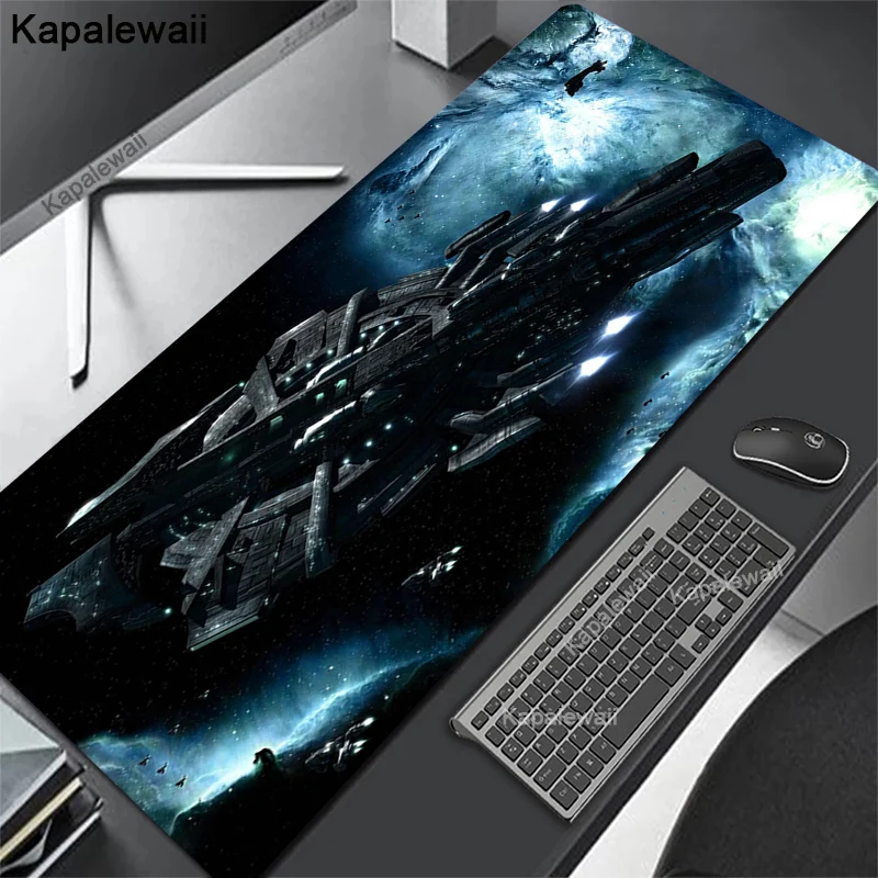 Imagem -05 - Grande Espaço Spacecraft Mouse Pad Tapete Bonito do Rato Tapetes de Mesa Tapete de Casa Tapetes de Mesa Escritório Mousepad Xxl 100x55