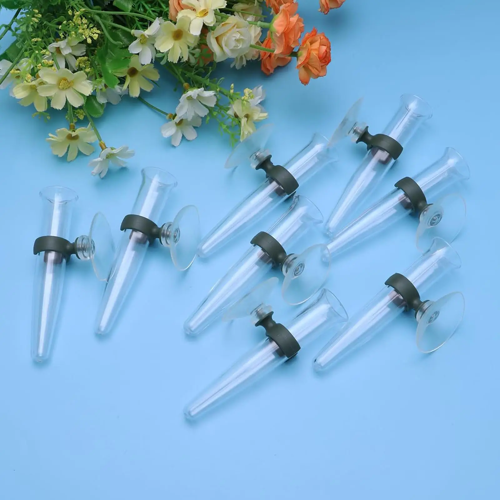 8x Flower Water Tubes with Suction Cup,Flower Vials Home Wedding Party Flower Arrangements for Fresh Flowers Making Bouquets