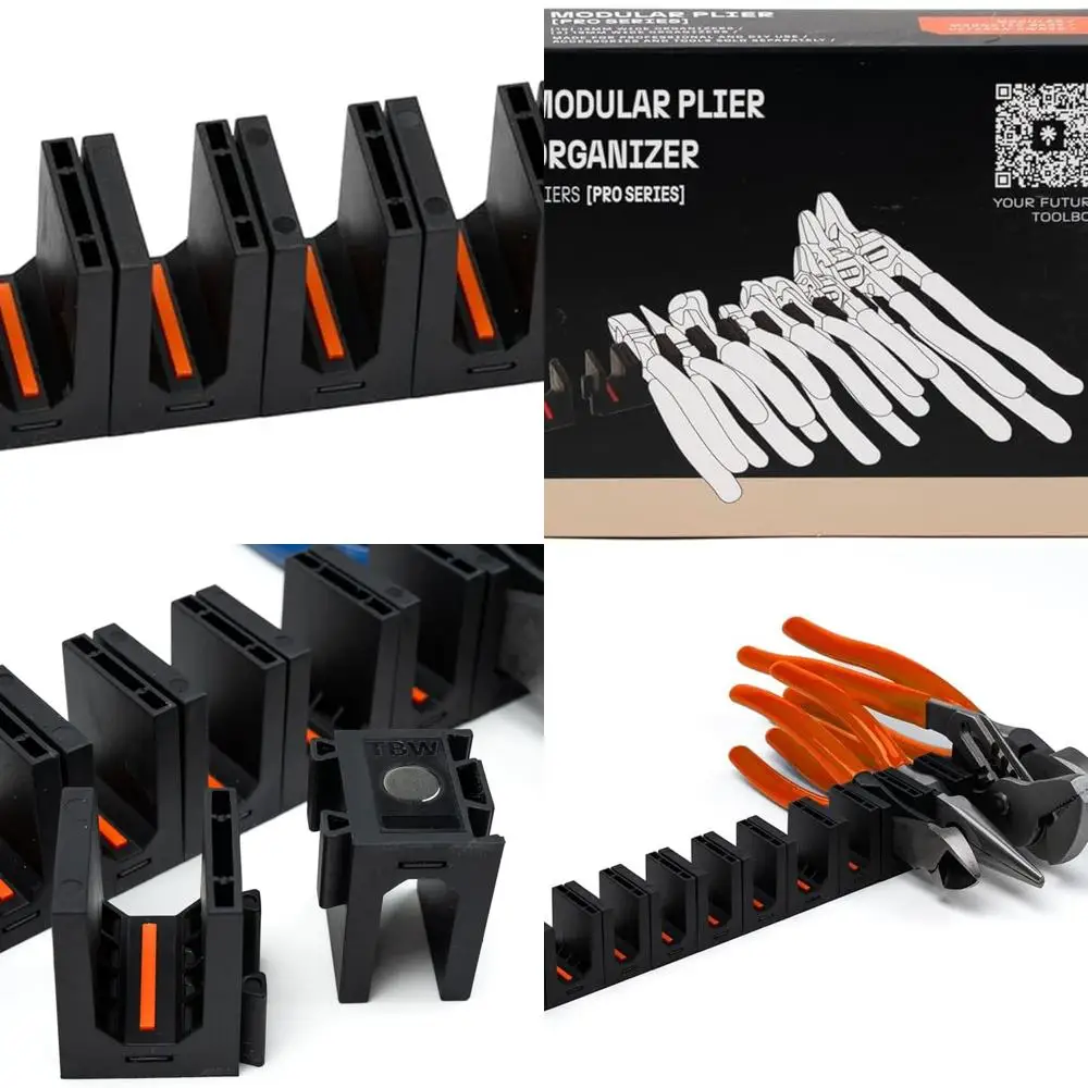 

4-Pack Modular Magnetic Plier Holders for Tool Drawers - Efficient Storage Organizer for Mechanics and DIY Enthusiasts