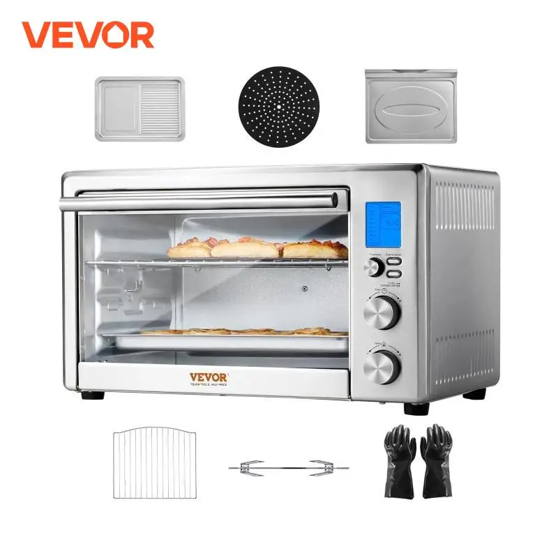 VEVOR 10-IN-1 Convection Oven, 28L/29.6Qt Multifunctional Conventional Oven Countertop, 1800W 4-Tier Toaster