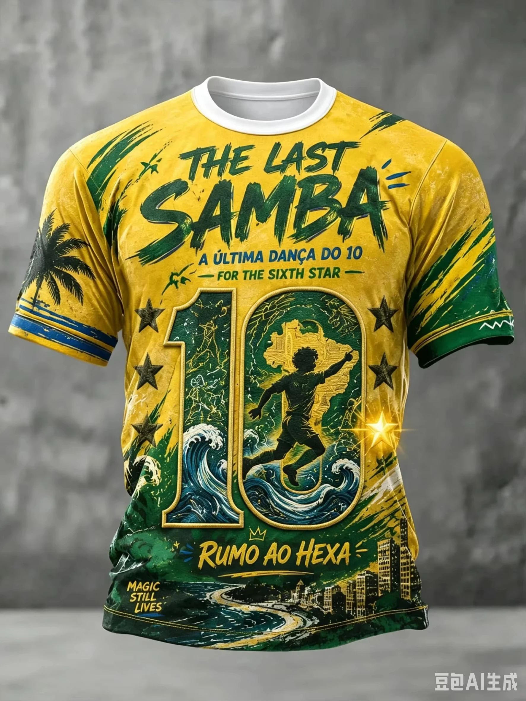 Brazilian Design Style Printed Fan Shirt, Suitable for Families and Children's Casual Breathable Quick Drying2026-2027 T-shirt