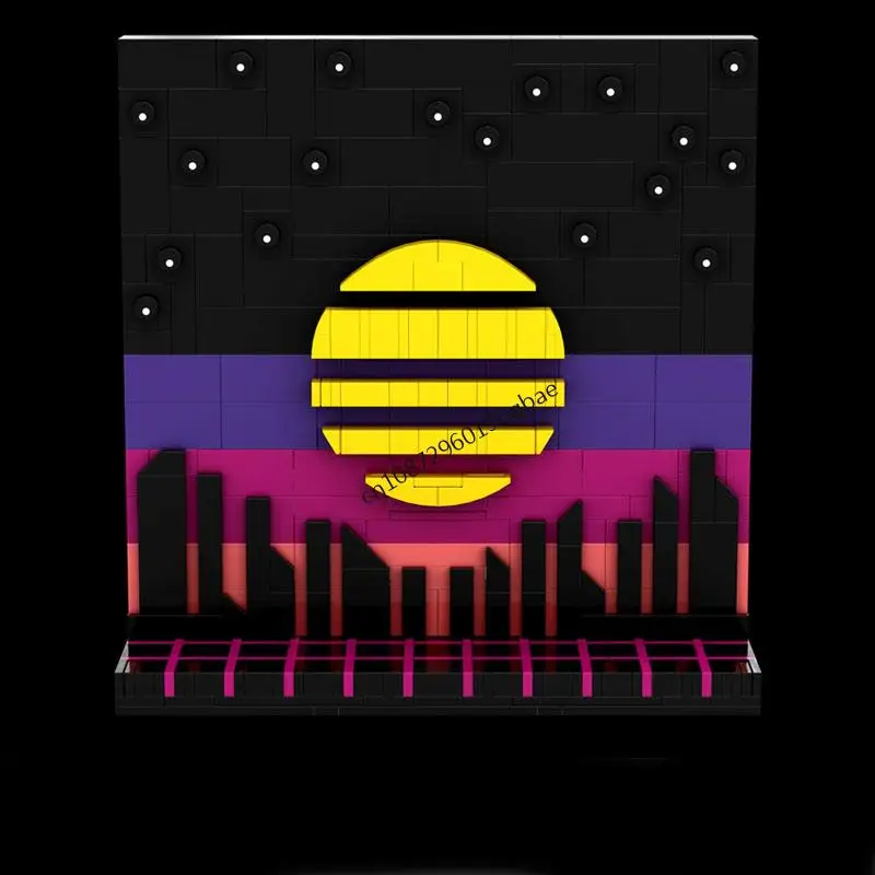 

Новинка, 607 шт., хит продаж, художественная серия Moc Synthwave, модель заката, строительные блоки, креативные идеи «сделай сам», детские игрушки, подарки на день рождения