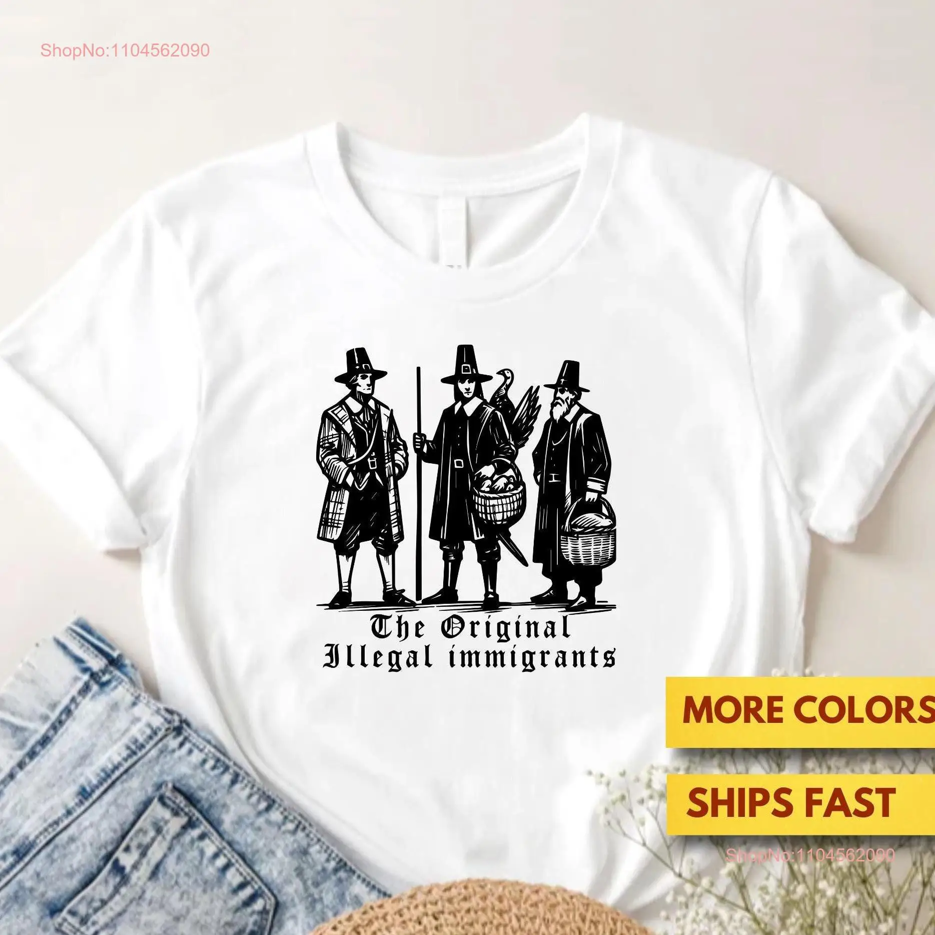 Original Illegal Immigrants Funny Premium T Shirt Civil Rights Activism Satire long or short sleeves