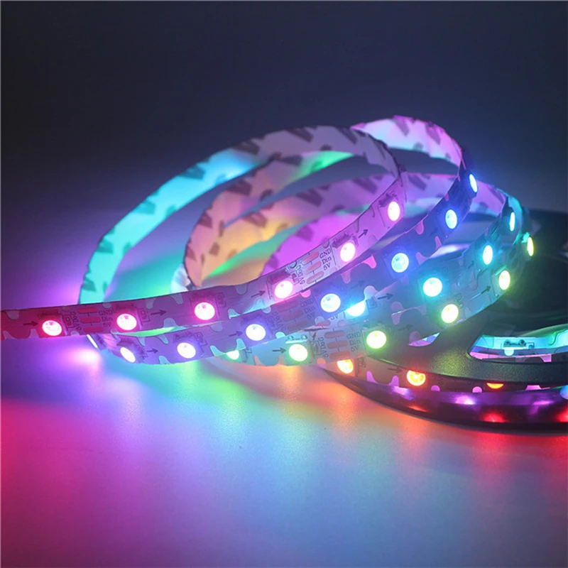 5m 5V WS2812B S shape Zigzag 5050 Full Color LED Strip Addressable Foldable Snake Tape Letter Logo Sign 60 leds/m Dream Color