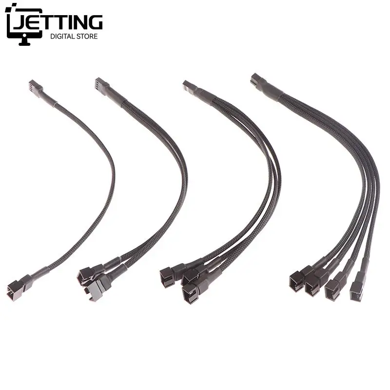 PWM Fan Splitter 4pin Adapter Cable 1 To 1 2 3 4 Computer CPU Fan Splitter PC Fan Extension Power Cable Fan Cooling Y Splitter