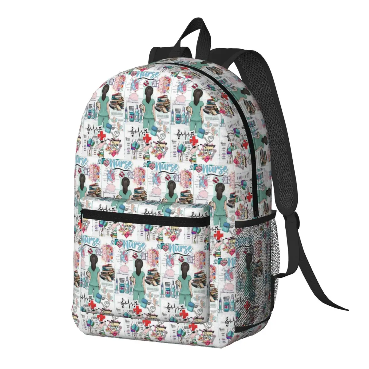 Enfermera En Apuros Doctor Nurse Backpack Daypack Large Capacity Children BookBag School Bag Shoulder Bags for Men Women