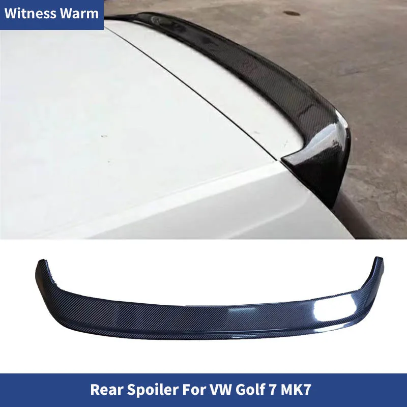 Carbon Fiber / Frp Rear Trunk Roof Spoiler Wing Lip for Volkswagen Golf 7 Vii Mk7 Car Styling 2014 - 2017