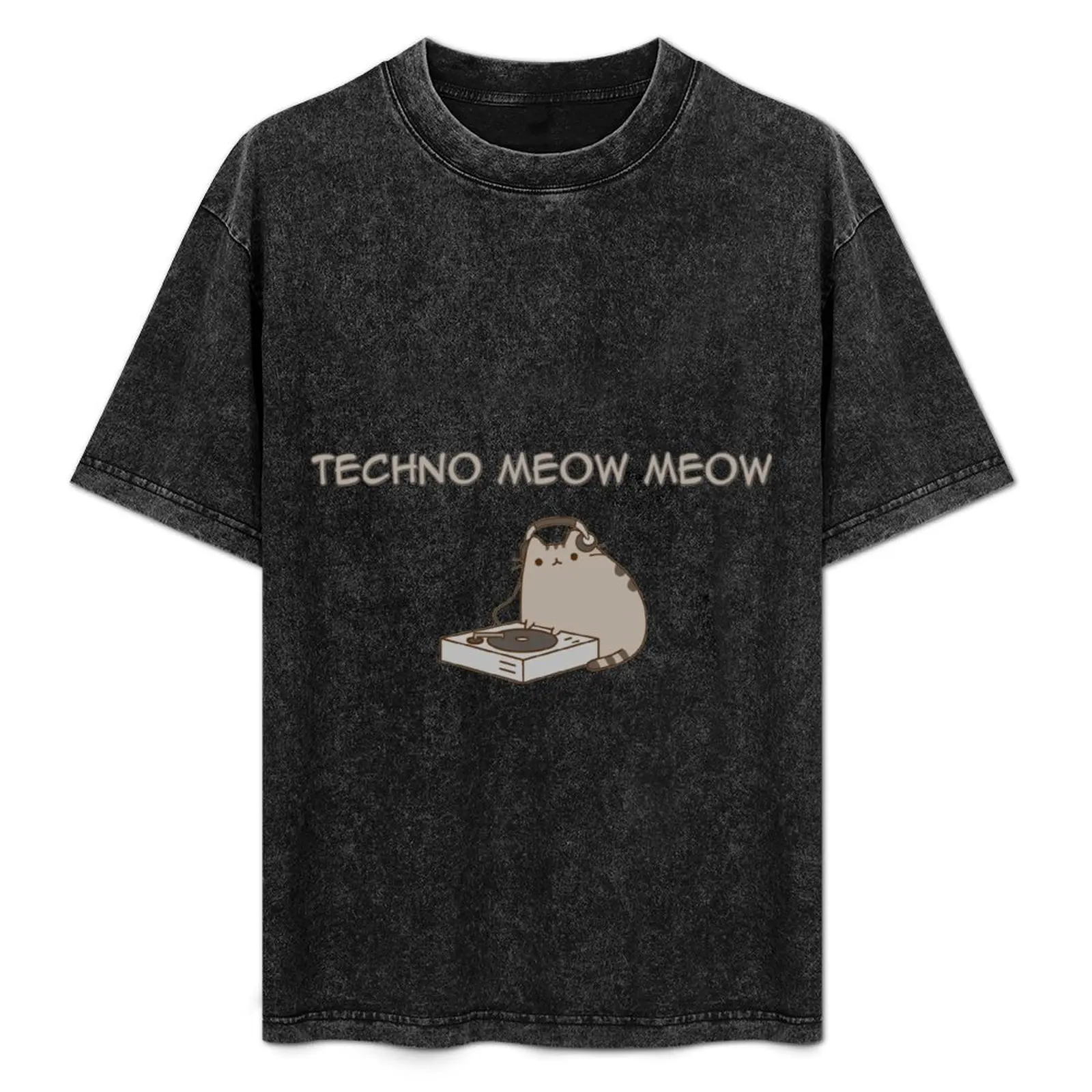 

Techno Meow Meow Cat T-Shirt custom t-shirts valentines boutique clothes blue archive mens big and tall t shirts