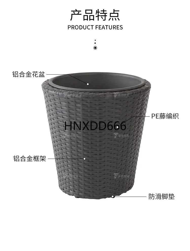 Outdoor flower box rattan combination circular courtyard garden decorative flower trough