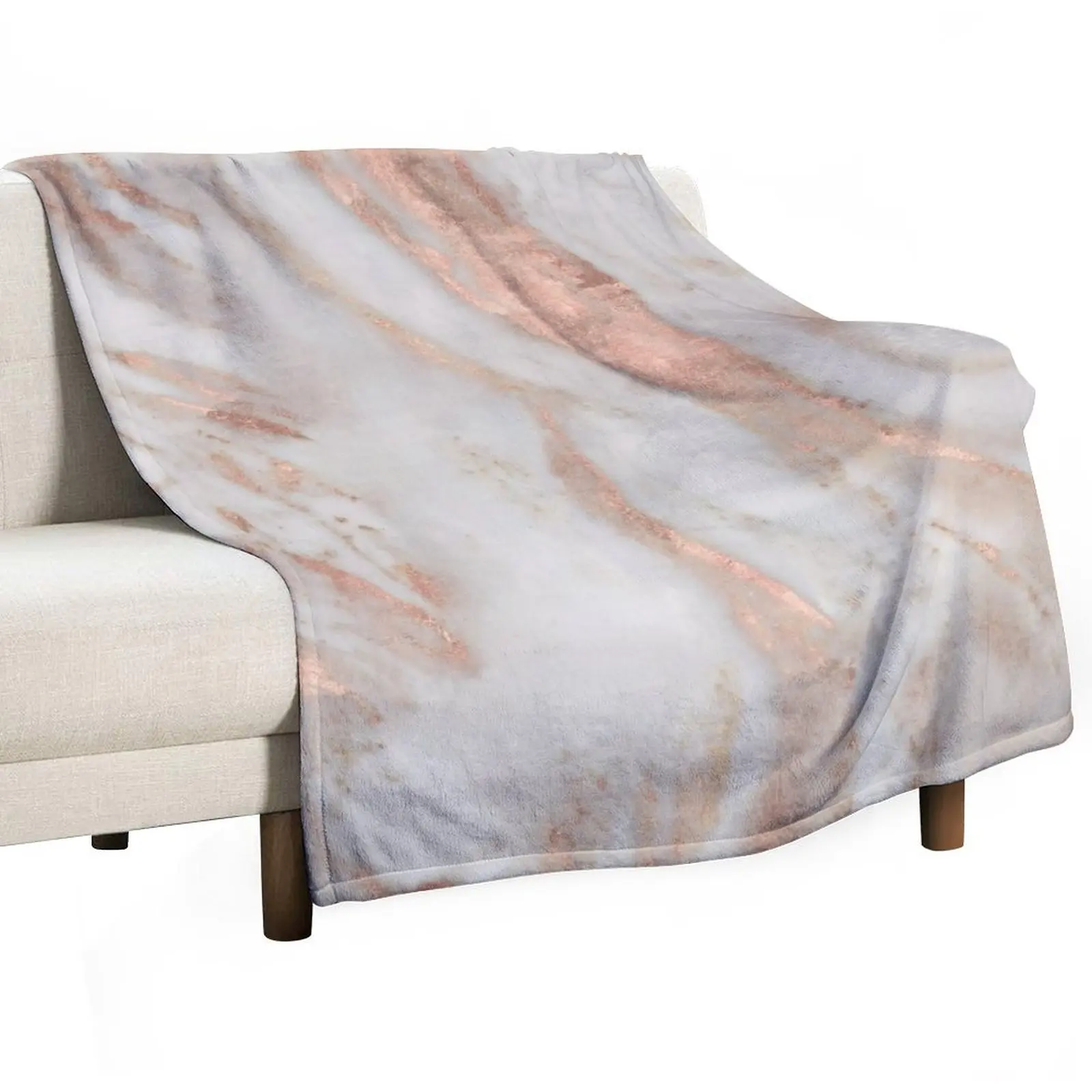 Civezza - rose gold marble Throw Blanket Soft Plush Plaid Beautifuls Kid'S Flannels Blankets