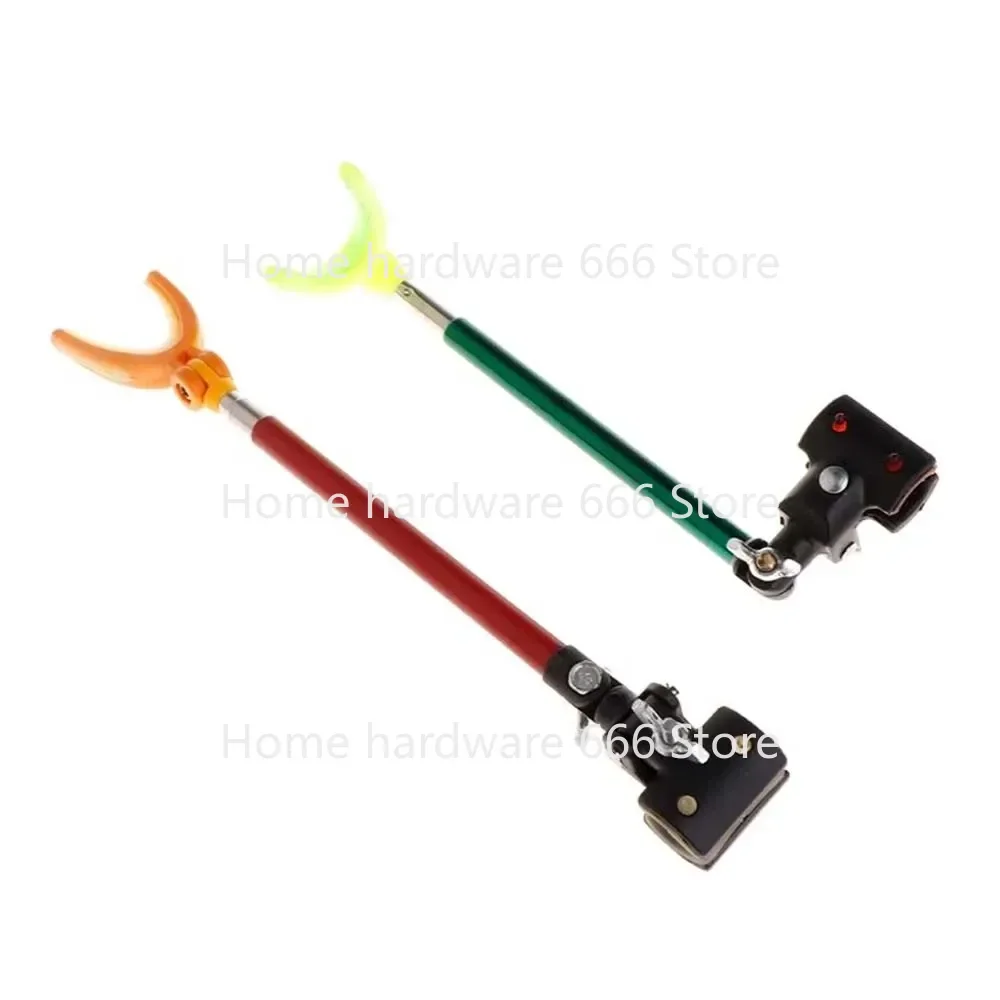 Luminous Fishing Rod Holder, Back Hanging Support, Full Metal Rack, Anti Fall Retractable Stretch, Portable Tackle