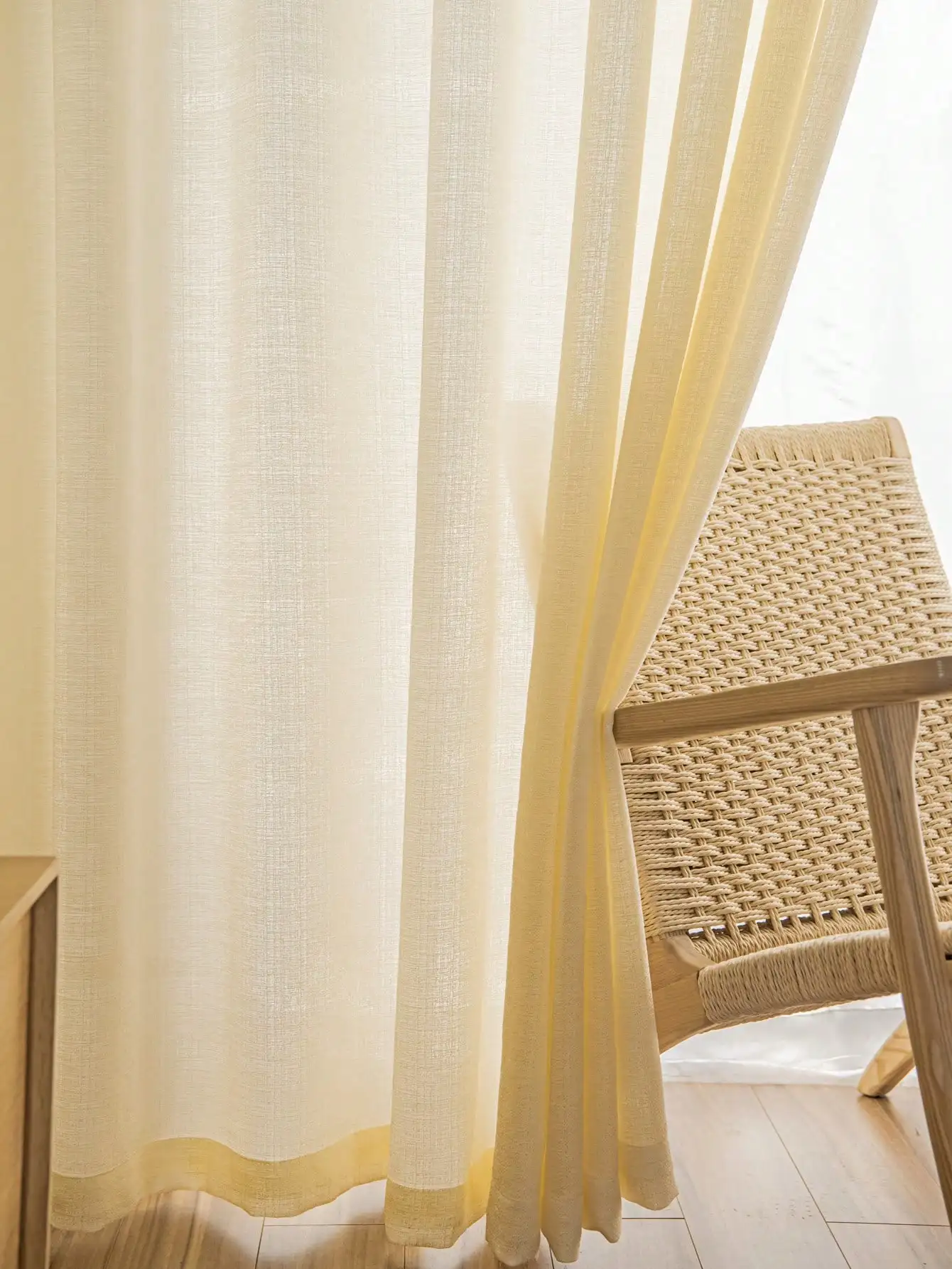 High quality living room kitchen luxurious Yarn Yellow and Breatheable Curtain Shading Fabric Polyester Korean Yarn Curtain