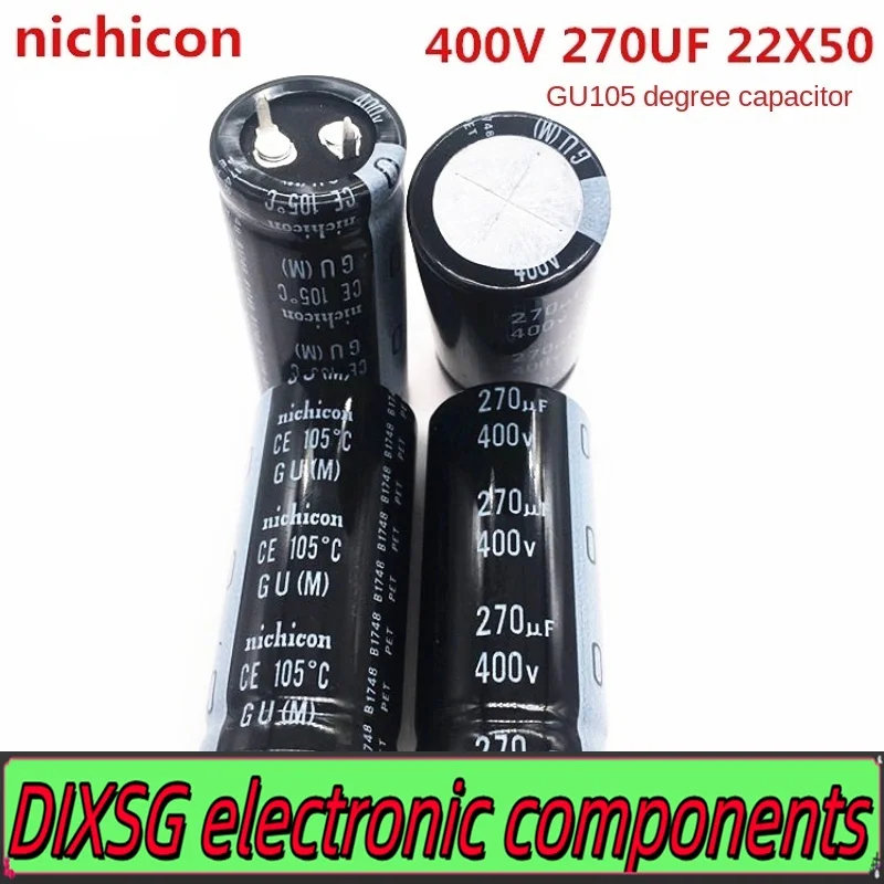 DIXSG (1PCS)400V270UF 22X50 nichicon aluminum electrolytic capacitor 270UF 400V 22*50 GU 105 degrees