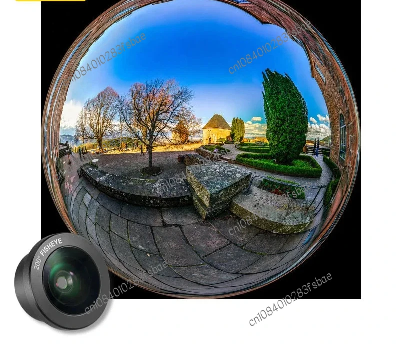 High Definition Full Circle Fisheye Lens, Panoramic Lens, Suitable for TikTok Shooting