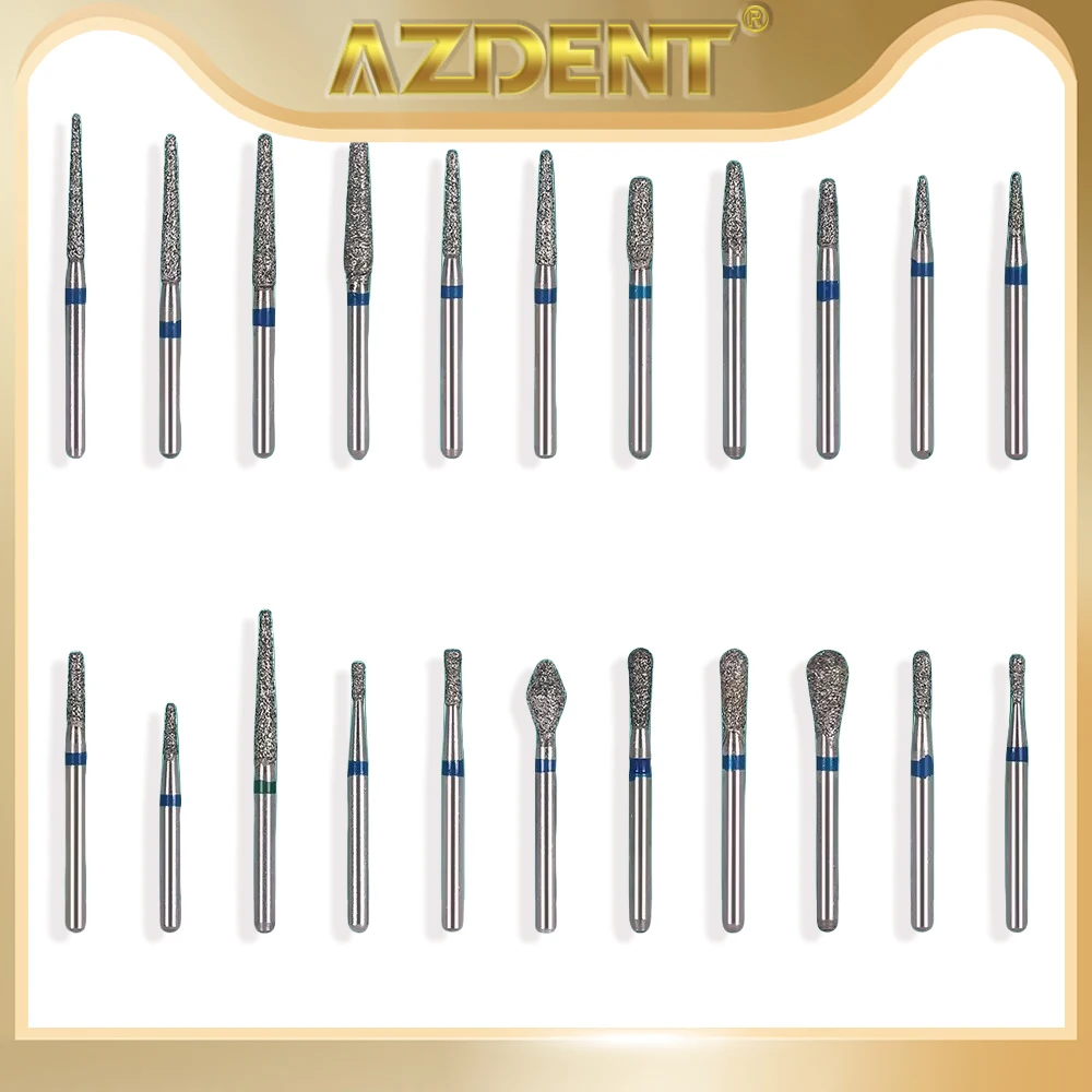 5Pcs Azdent Dental Diamond Bur Drills FG 1.6mm for High Speed Handpiece Grinding Heads Teeth Whitening Dentistry Materials Tools