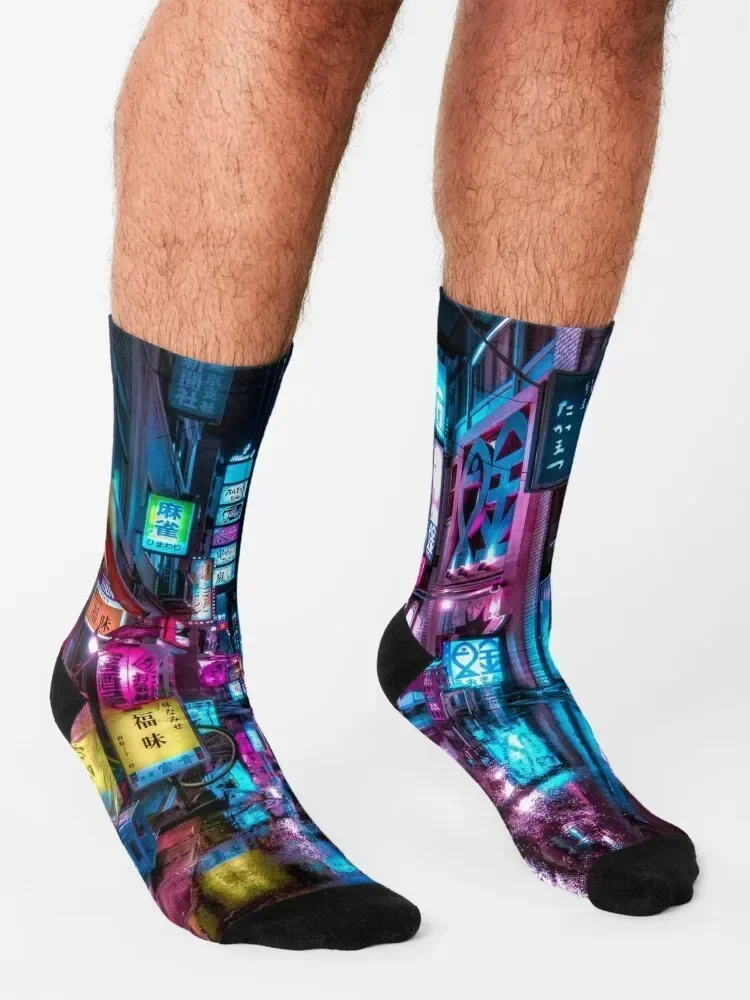 Tokyo at Night - Shimbashi Socks hockey tennis gifts Stockings compression Socks Ladies Men's