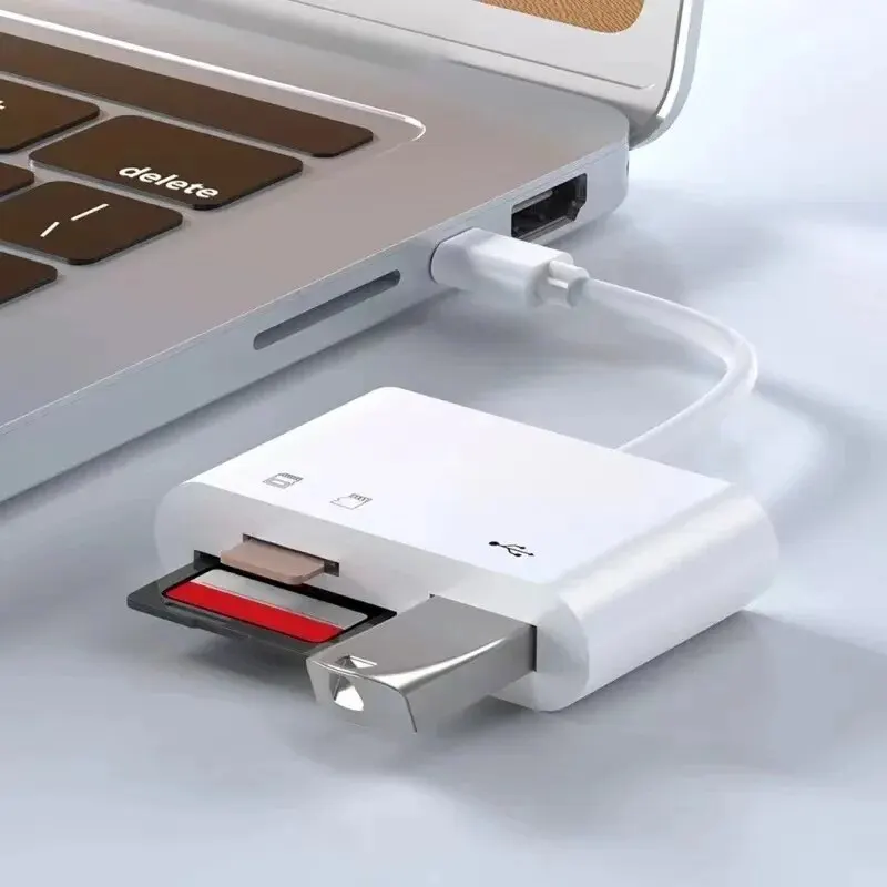 3-in-1 Type C Memory Card Reader OTG TF CF SD Adapter Compact Flash Writer For iPad Pro Huawei MacBook Samsung Xiaomi Camera