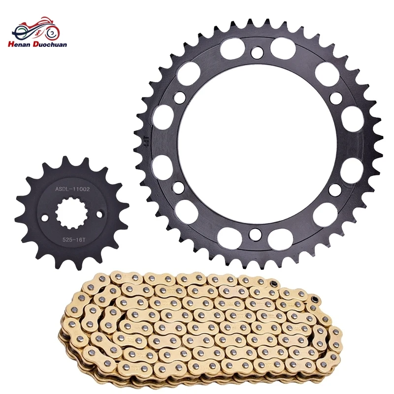 

525 120L 16T 44T Motorcycle Transmission Front Rear Sprocket Chain Set for Honda NTV400 NTV650 88-91 NT400 NT650 NT NTV 400 650