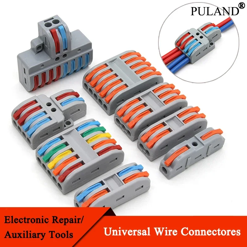 1~100pcs Quick Wire Connectors Universal Compact Splicing Wiring Cable Connection 0.08-4.0mm2 Push-in Conductor Terminal