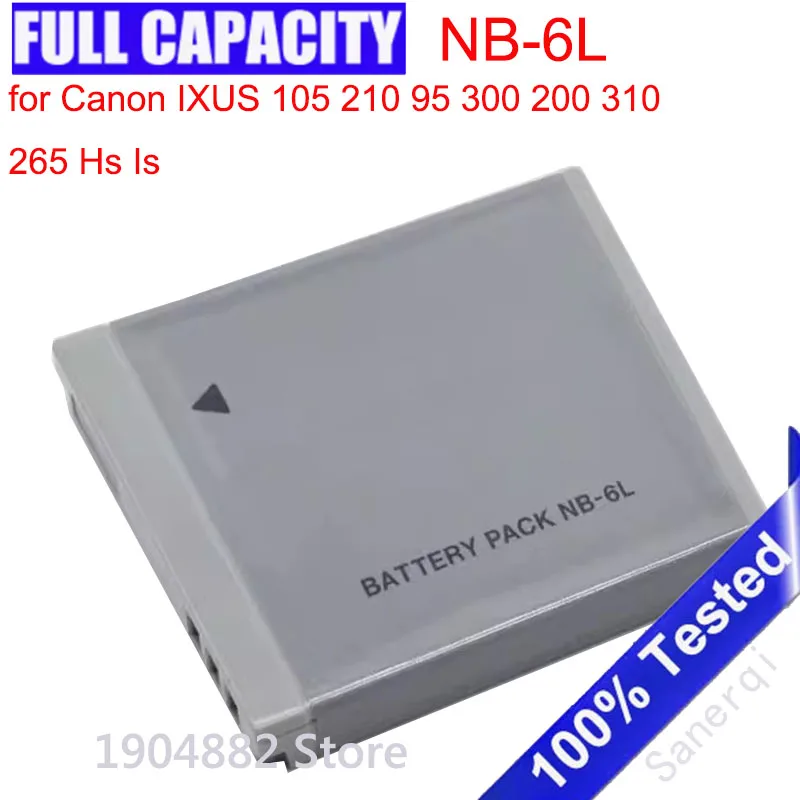

Полный аккумулятор NB6L NB-6L NB-6LH NB6LH NB 6L 6LH 3,7 В для Canon IXUS 105 210 95 300 200 310 265 Hs — Bateria