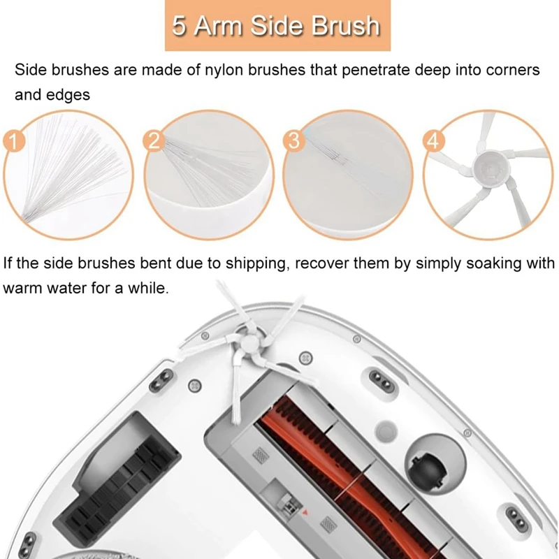 Main Side Brush Mop Cloth Hepa Filter Replacement For Xiaomi Dreame W10/ W10 Pro Robot Vacuum Cleaner