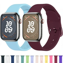 Silicone Strap for Apple Watch Ultra Band 49mm 46mm 42mm 45mm 41mm 44mm 40mm 38mm Wristband iWatch Series 9 8 7 6 5 4 3 SE Band