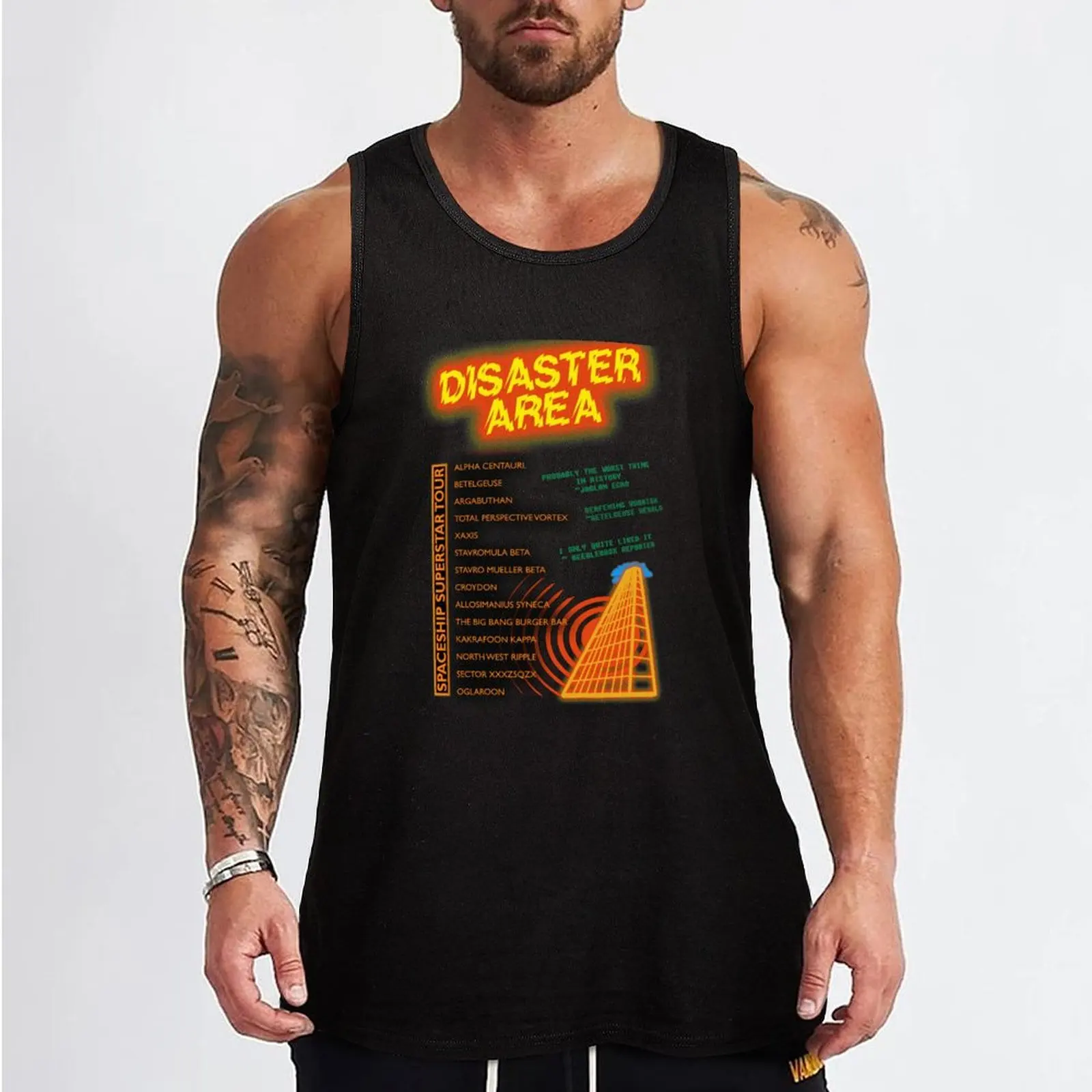 Hitchhikers Guide - Disaster Area Tour Tank Top Man summer clothes summer clothes men 2025