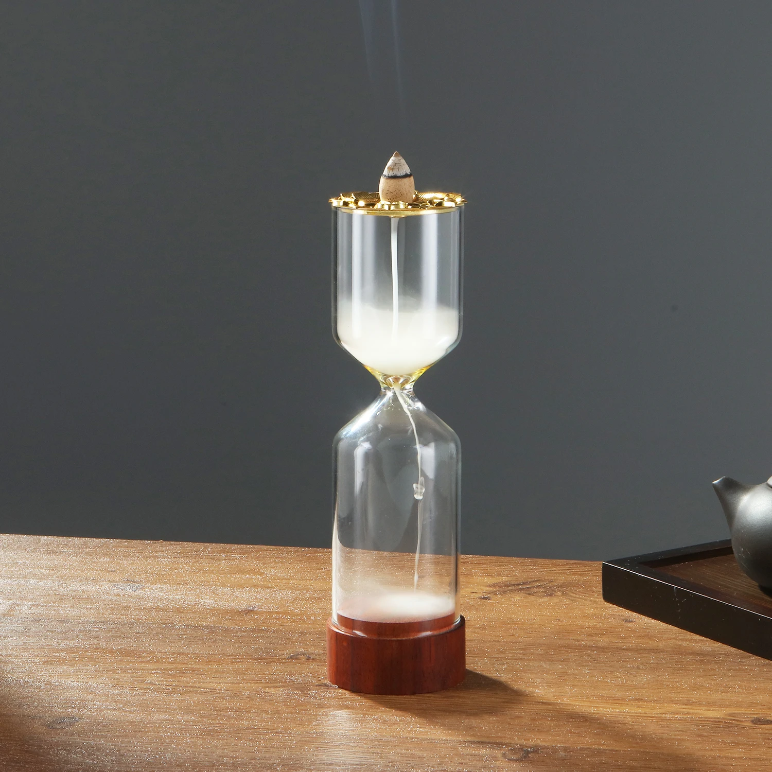 Porte-encens sablier, brûleur d'encens à reflux en cascade pour cône d'encens, ornement d'aromathérapie pour méditation, Yoga, Spa