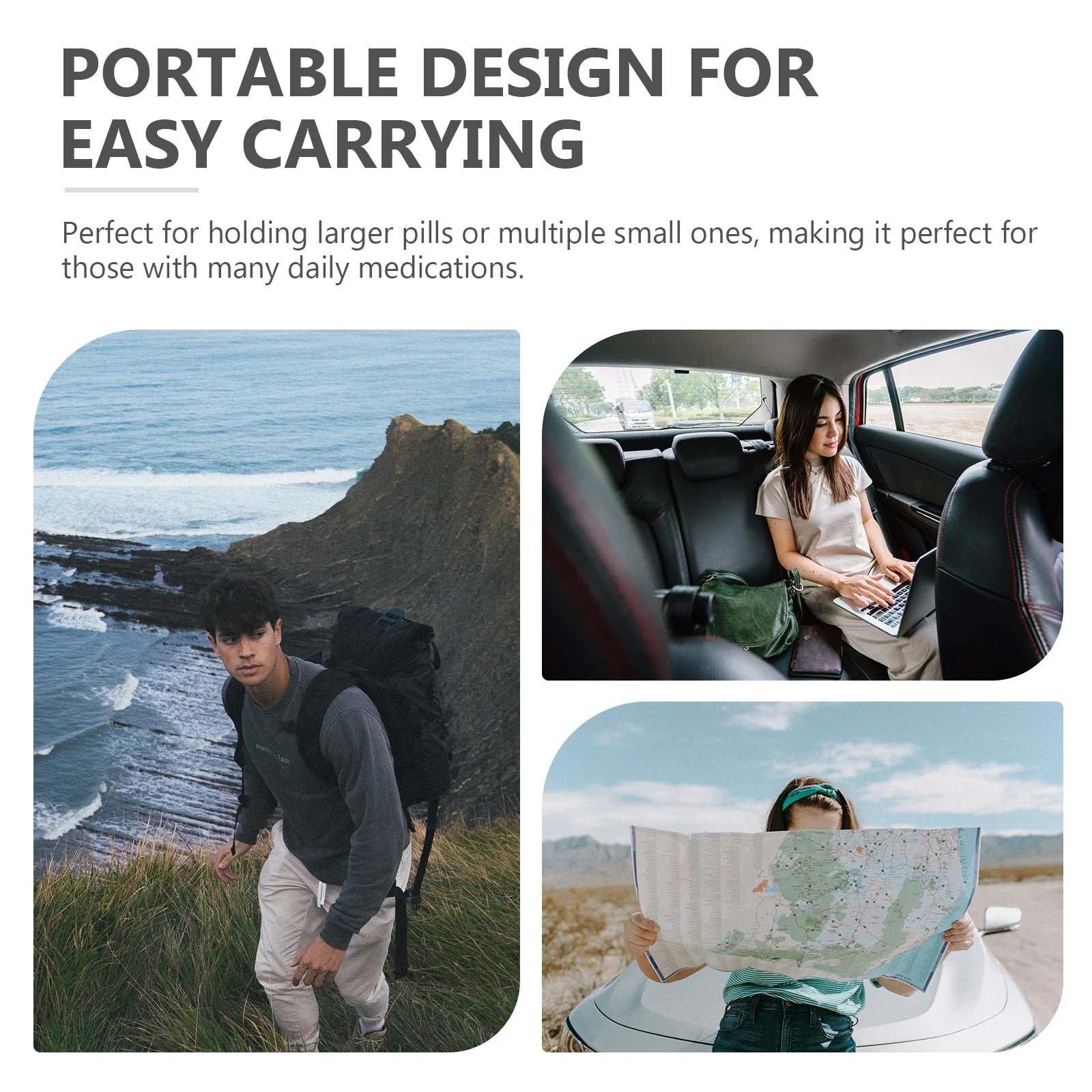 

3 шт. портативный органайзер для таблеток, чехол с несколькими отделениями, дорожная аптечка, ежедневный контейнер для хранения витаминов, герметичный портативный контейнер для лекарств