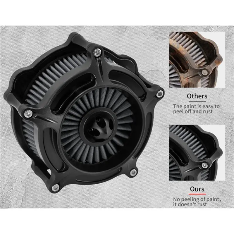 AB61-Intake Air Filter Motorcycle For Touring 2008-2016 Dyna FXDLS 2017 Softail 16-17 Gray Air Cleaner