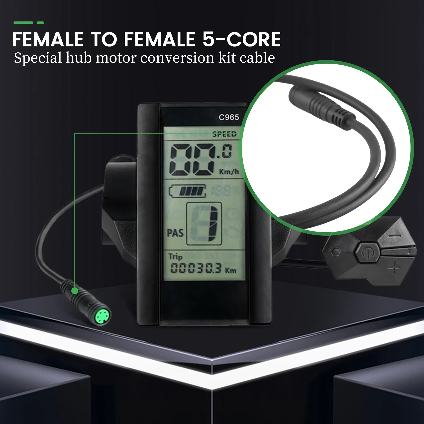 Conector de Cable de extensión de pantalla hembra a hembra de 5 pines para bicicleta eléctrica de mejor calidad para Motor medio Bafang BBS01/BBS02/