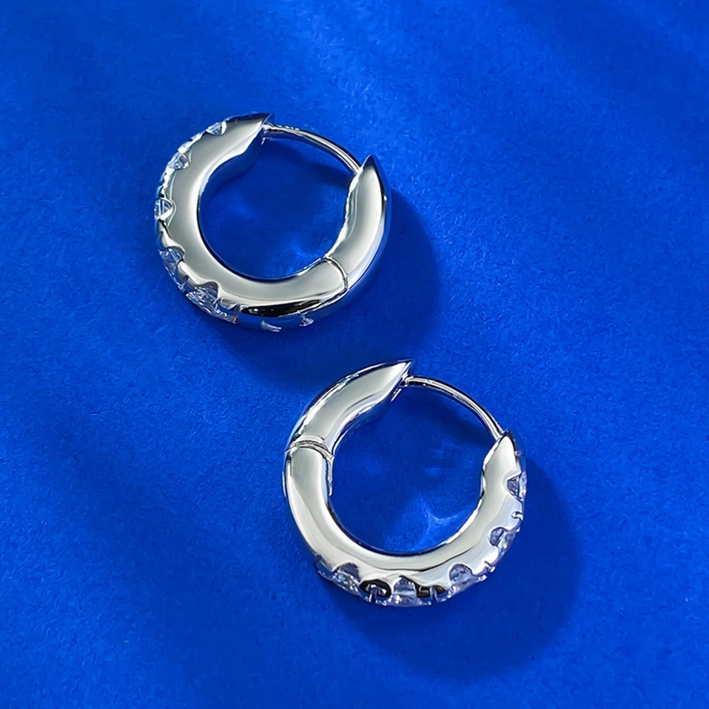 Imagem -05 - Wong Rain-round Cut Lab Sapphire Hoop Brincos para Mulheres Pedras Preciosas Espumantes 100 925 Sterling Silver Presente de Joalheria Fina Atacado