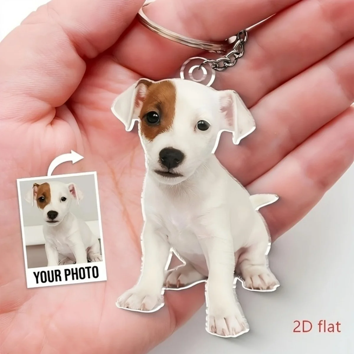 Custom Photo Keychain – Personalized Acrylic Keyring, Double-Sided Pet Portrait; Perfect Gift for Pet Lovers and Couples view 5