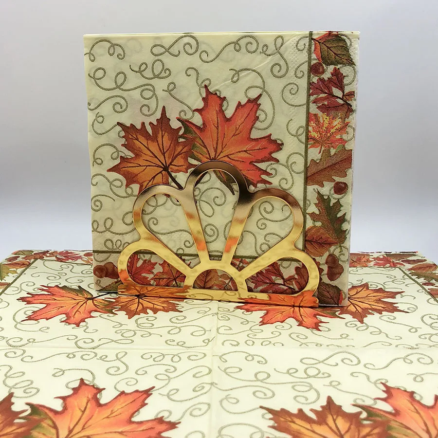 Thanksgiving Fall Party Napkins 10/20Pcs, Maple Leaf Printed 2-Ply Paper Napkins, 33x33cm Disposable Table Decorations for Autum