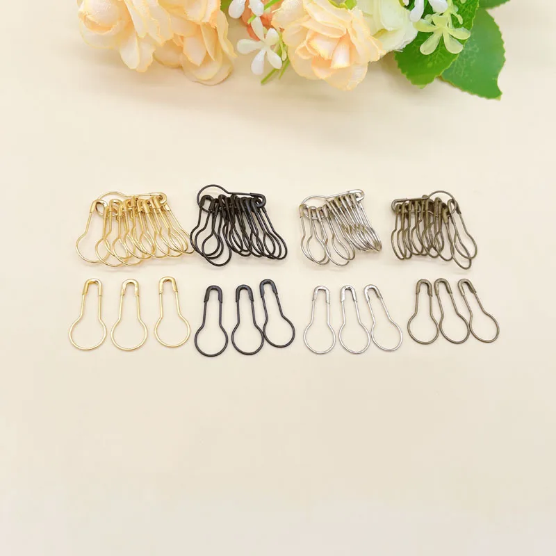 200pcs Black/Rhodium/Golden Gourd Safety Pin Pins Pincushions Safety Pind Mini Safety Pins Metal Clip Marker Accessories for Pin